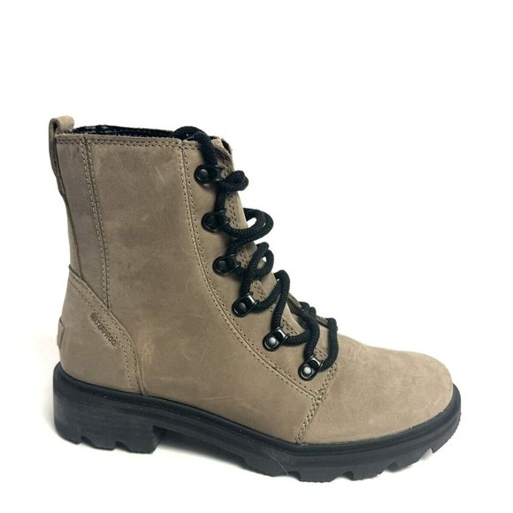 Sorel Womens Lennox Lace Waterproof Boot Taupe Size M - Main Image